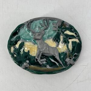 Great American Belt Buckle Jumping Deer Forest Woods Hunting